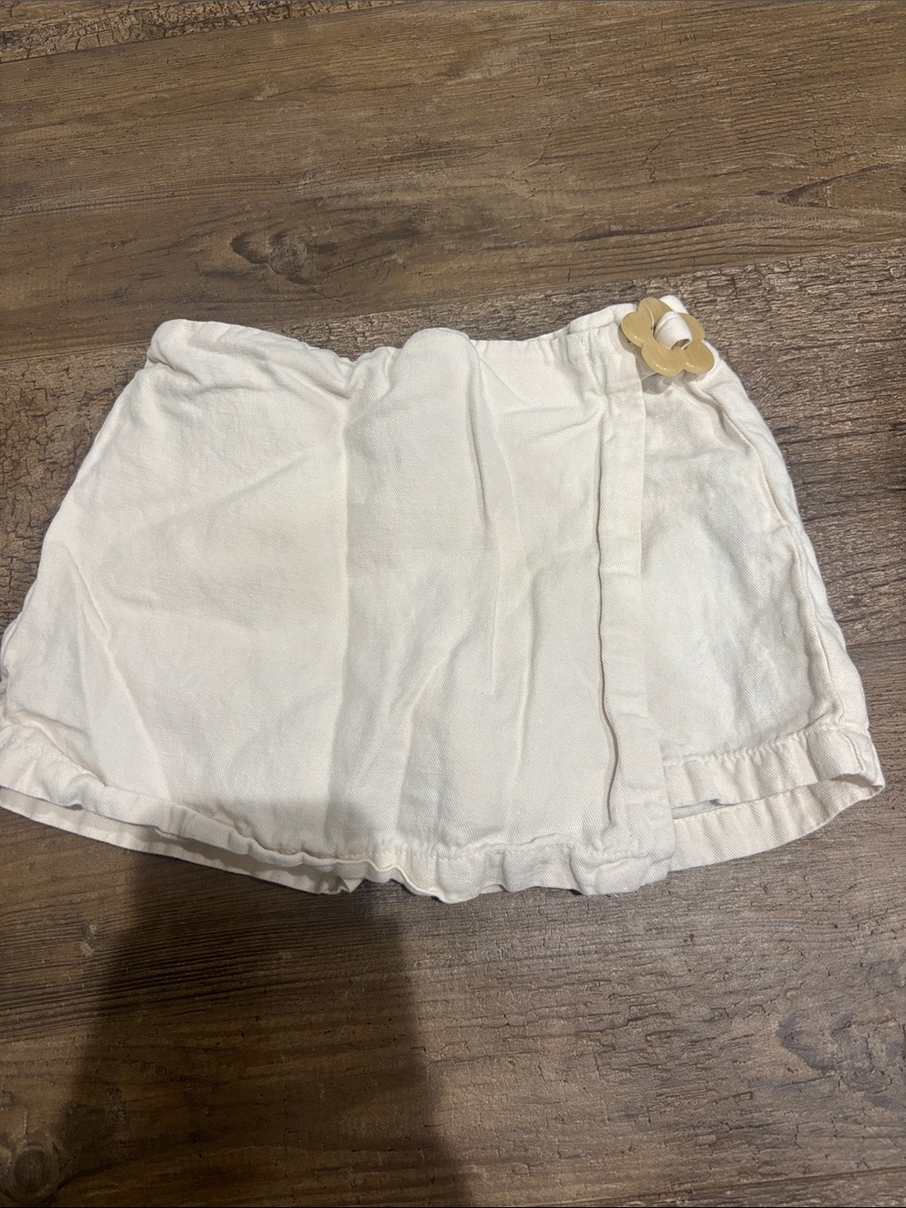Zara beige Girls' Wrap Skirt with Decorative Buckle